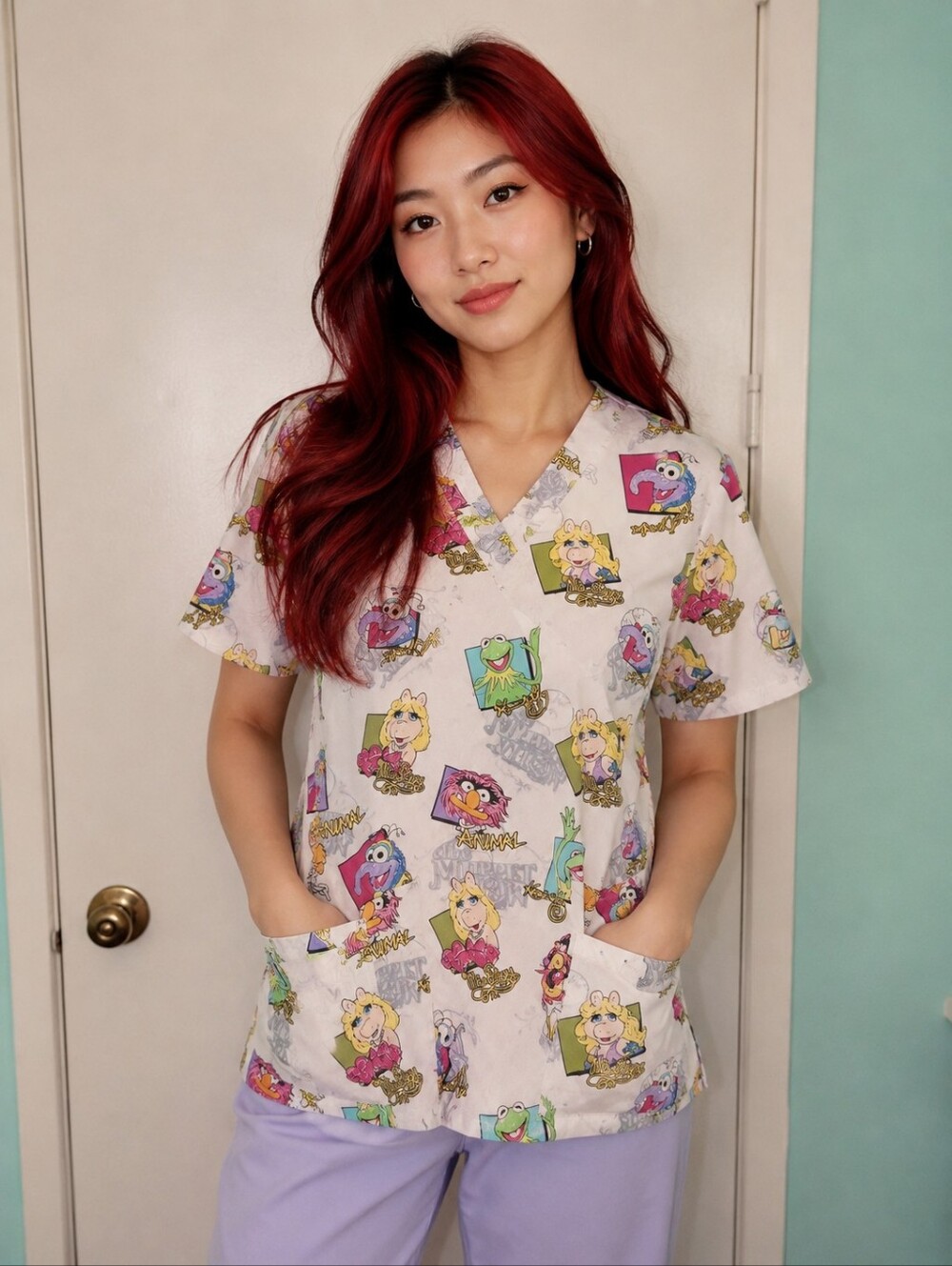 Muppets scrub shirt size small